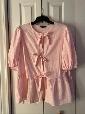 Amazon button down top with bows